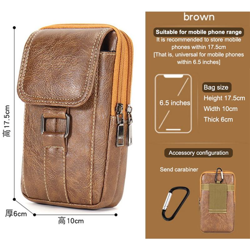 Retro Everyday Waist Bag Waterproof PU Leather Chest Bag withMultiple Pockets Adjustable Strap forPhone&Essentials Vintage Style