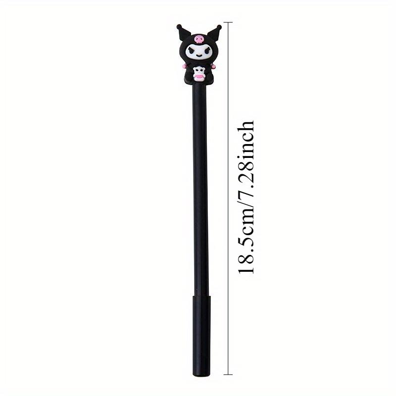 Sanrio 12/ 30PCS Black Kuromi Anime Gel Pens Cute Fairy Character Design 0.5mm Black Ink Ideal for Playful Gifts Office Signature Pen, Back School