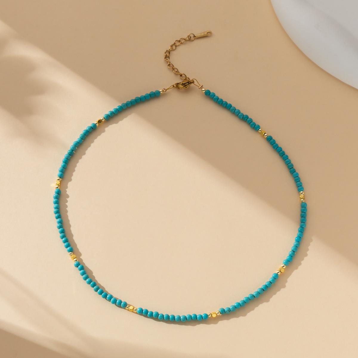 

Ins Chic Style Turquoise Beaded Necklace For Women With Highend Aesthetic Appeal Style One