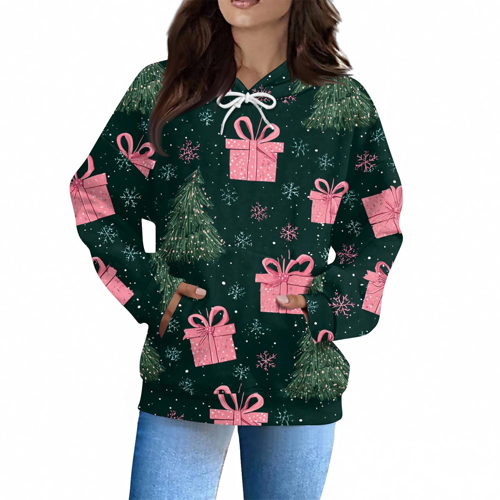 

Женская Мода Повседневная Толстовка Длинный Рукав Принт Топ S