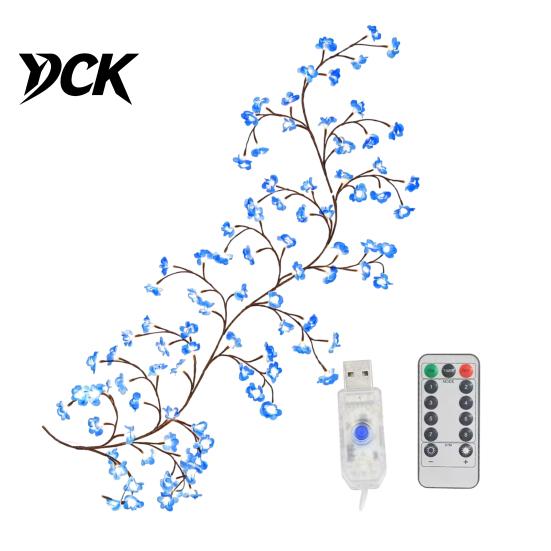 Creative Wall Embellishment Flower LED Tree Branch Lights for Wall, Willow Vine Light with Modern Art Lighting Remote, 8 Modes, Christmas Decorations