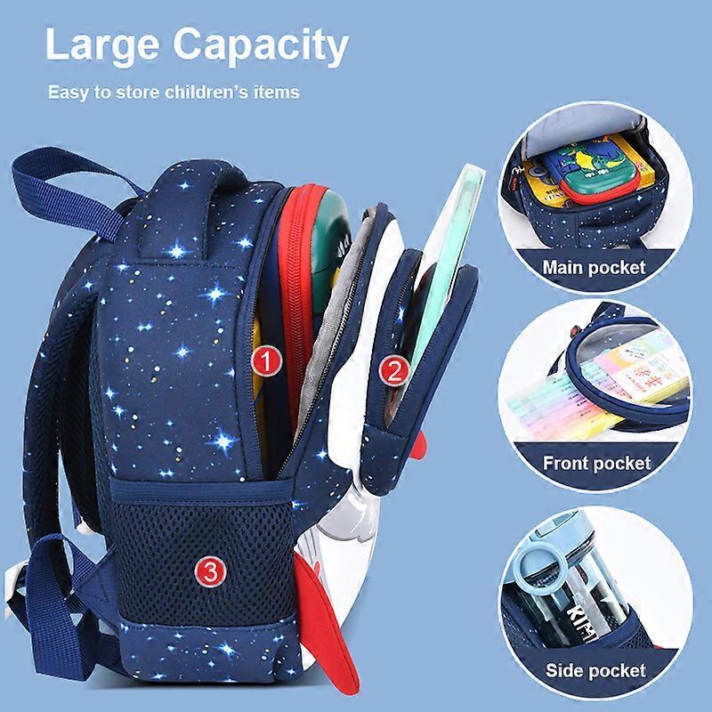 Drop  3D Rocket Kids Backpack Anti-lost Astronauts School Bags Waterproof Cartoon Girls Backpack Mochila Infantil