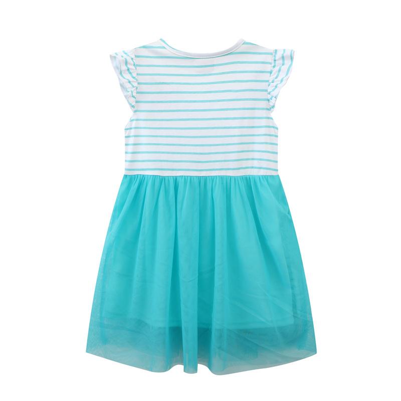 Girls dress Summer style cartoon embroidery Princess dress medium children fashion tulle dress