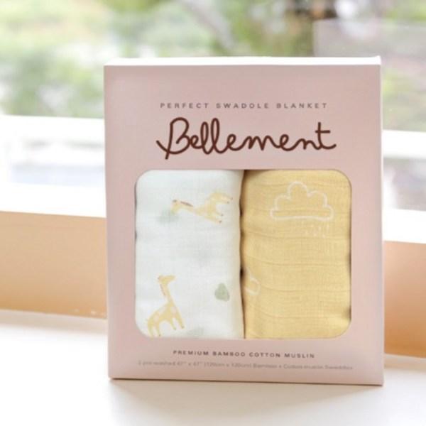 Belmont Bamboo Cotton Mušelín Perfect Swaddle Deka Vnitřní zavinovačka Little Benny 2dílná sada, korejské kojenecké výrobky