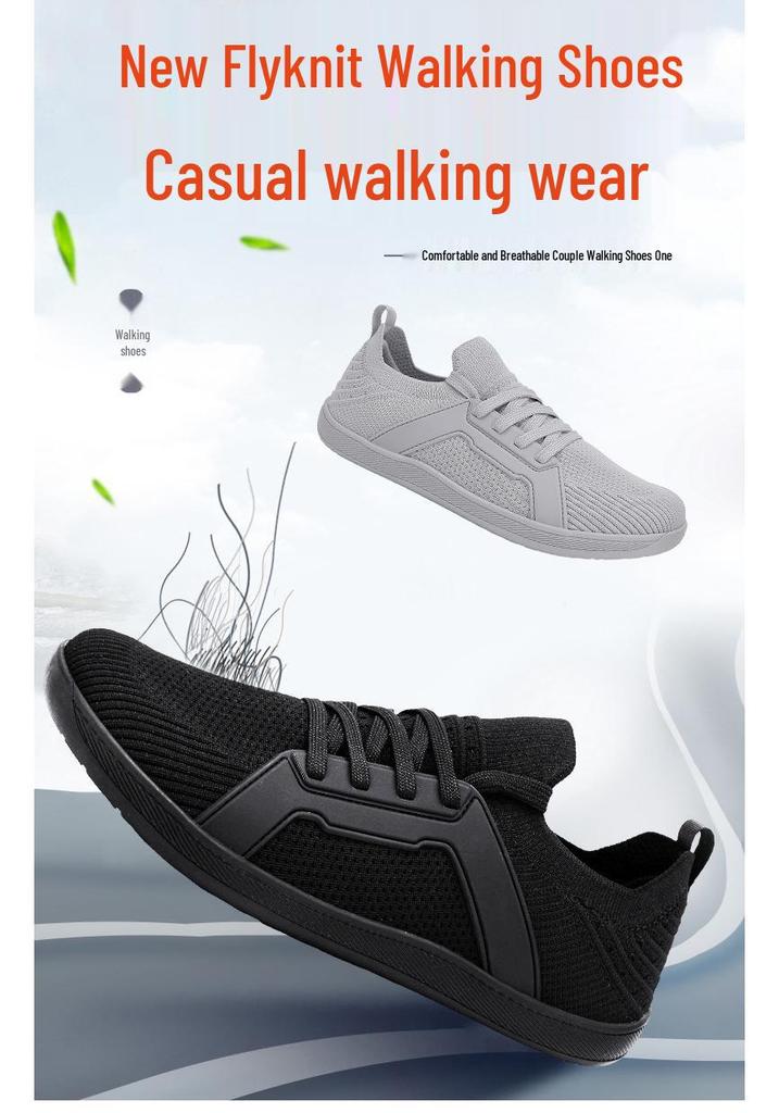 Damen Herbst Flyknit Atmungsaktive Laufschuhe - Breite Zehenbox, Weiche Sohle, Bequem, Große Größe, Unisex Freizeit-Schuhe