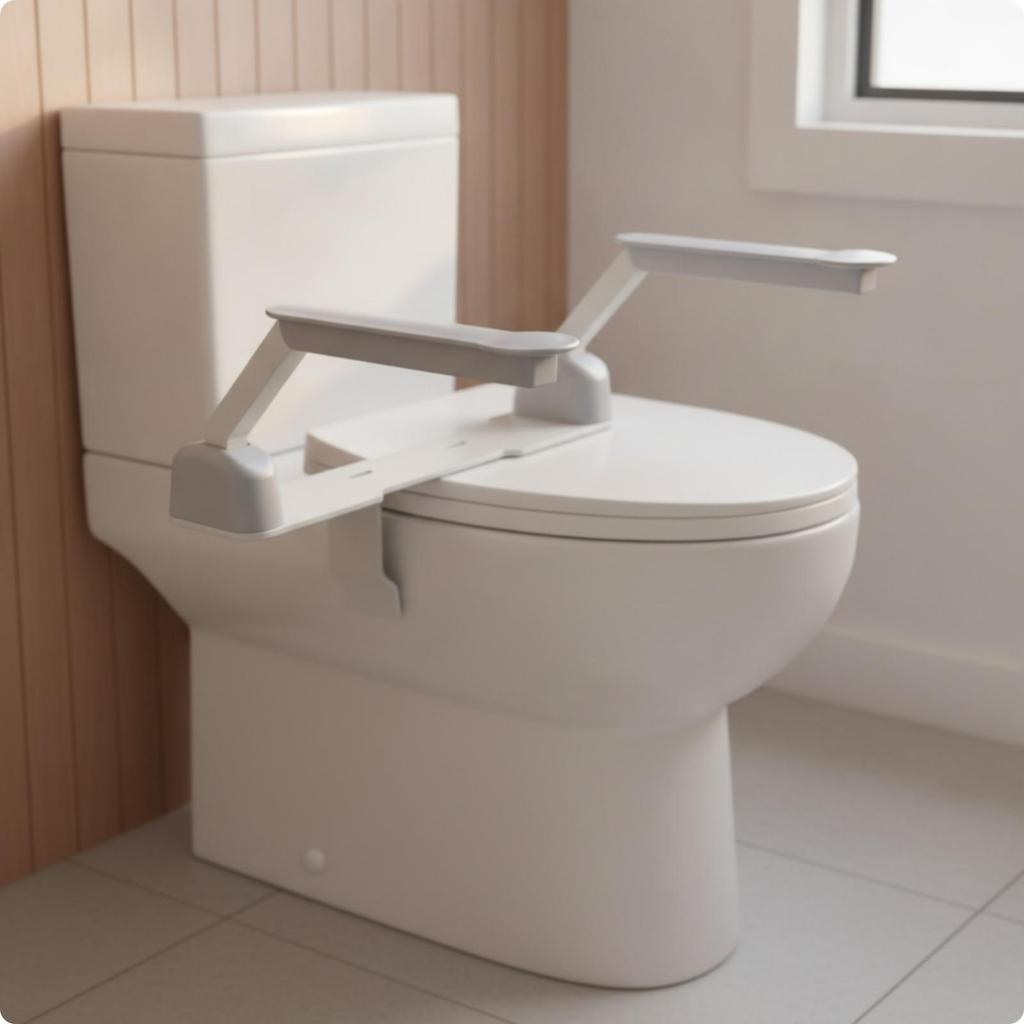 Toilet Safety Grab Bar No-Tools-Needed Bathroom Aid Sturdy for Seniors, Disabled