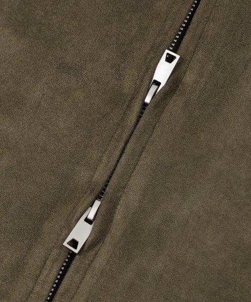 Ironyporno Whiteline 86-Iro161 Hidden Pocket Collar Suede Jacket Khaki