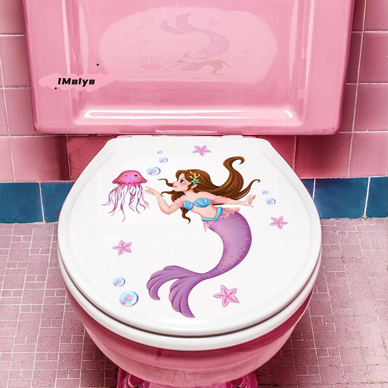 M-1PC Seabed Animals Toilet Sticker WC Self Adhesive Paintings Removable Bathroom Decal Decorative Room Decor Wall Stickers