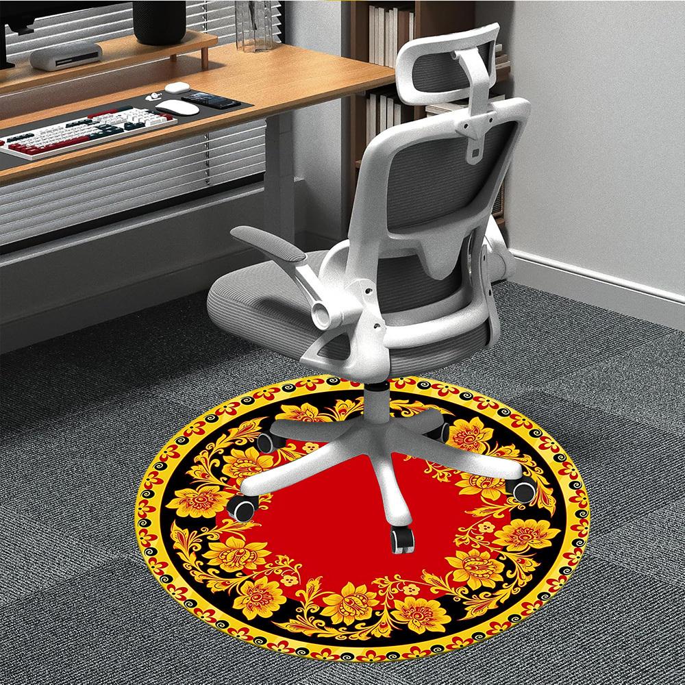 

1PC Floral Ornament Chair Carpet for Office Non-Slip, Lightweight, Machine Washable Rug for Office, Sleeping, Room - Holiday Decoryy251009076 80cm by 80cm