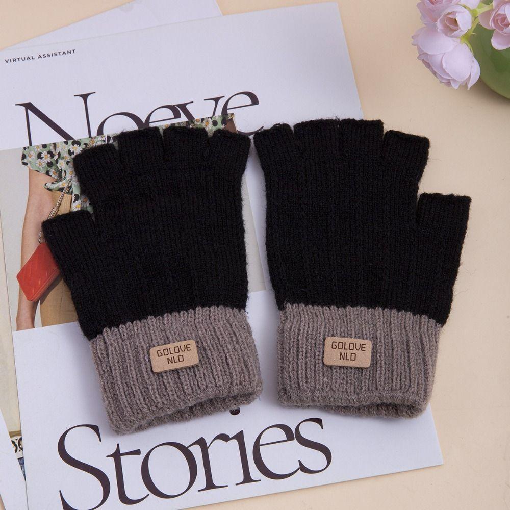 Warm Knitted Fingerless Gloves Thick Winter Warm Gloves New Touchscreen Mittens  Women Men