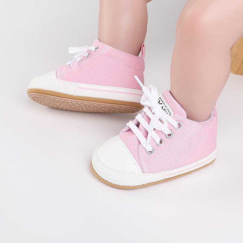 Canvas-Schuhe für Neugeborene: Gummi-Innensohle, Vor dem Laufen, 0-1 Jahr