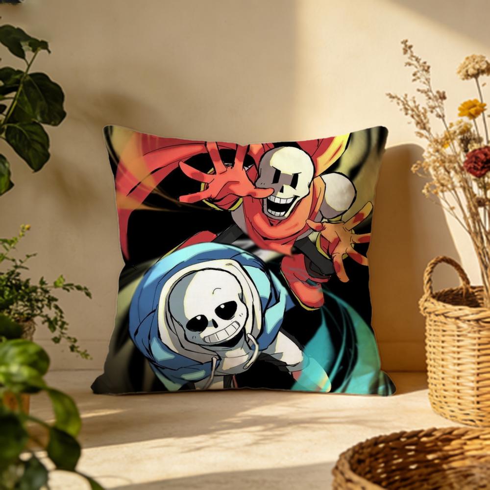 Stylish UUndertaleer Cushion Cover Versatile DoubleSided Pillow Case Fit for Sofa Bed Car Daily Decor