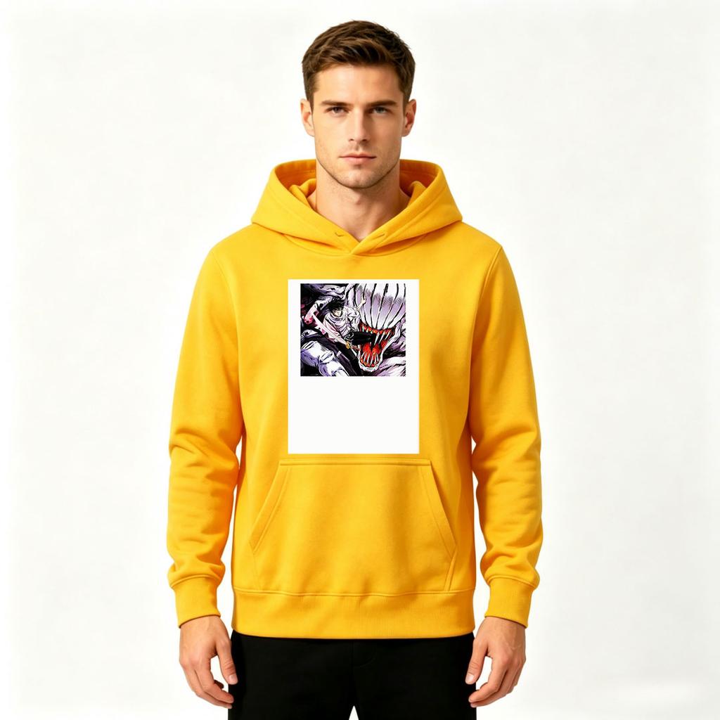 Men's Anime Printed Pullover Hoodie Casual Long Sleeve Comfy Streetwear Sweatshirt