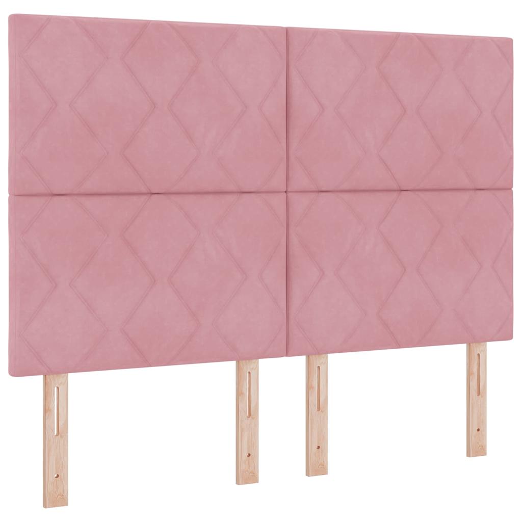 Boxspring Bed with Headboard Pink 140 x 190 cm Velvet