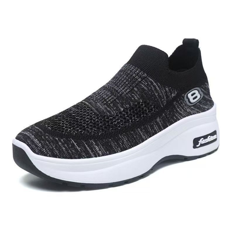 soft-soled shoes breathable fly-woven shoes platform-soled sports shoes casual shoes versatile height-increasing shoes