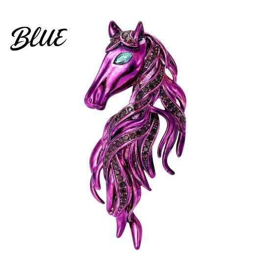 Animal-inspired Jewelry Horse Brooch Sparkling Rhinestones Inlaid Enamel Gift Pin