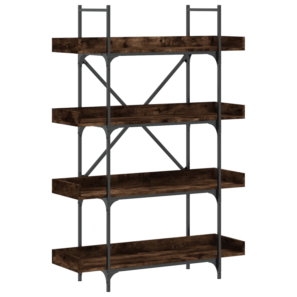 Bookshelf 4 Shelves Smoked Oak Finish 100 x 33 x 145.5 cm Engineered Wood