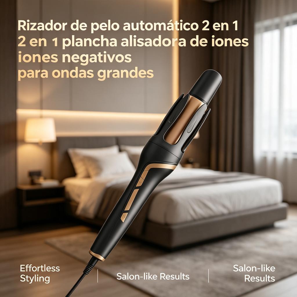 Automatic 2-in-1 Hair Curler Negative Ion Straightener for Big Waves