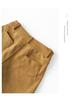 Unisex Spring Khaki Corduroy High-Waist Wide-Leg Shorts - Slimming Coffee Color, Single Button Closure