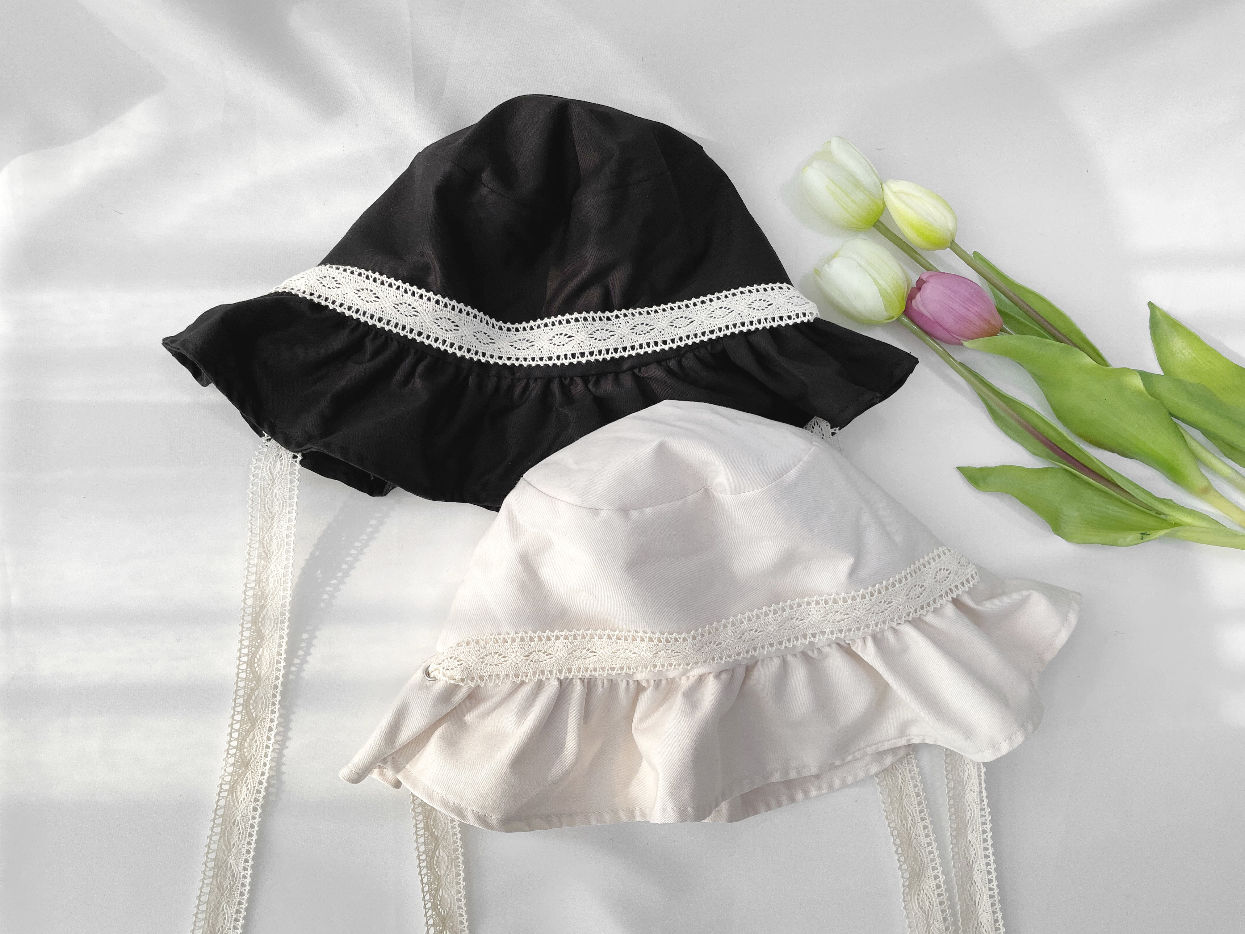 

Жіночий Унісекс Зморшкуватий мереживний капелюх-відро Капелюх-відро beige