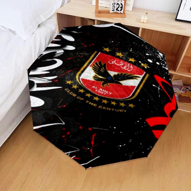 1PC Ahly Football club Printed Umbrella Folding umbrella, automatic umbrella 8-Frame for Travel, camping Fan gifts Christmas Gifts