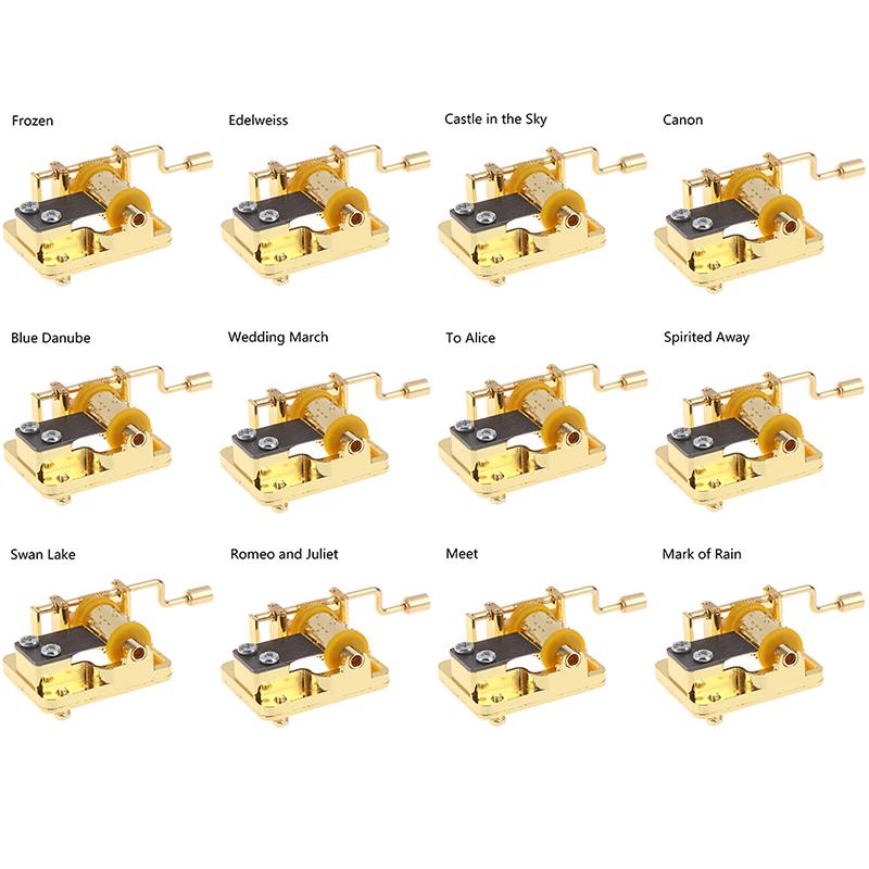 18 Tones Hand Cranked Music Box Mechanical Musical Movement Part Christmas Party