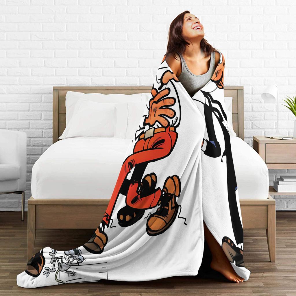 Mort & Phil Mortadelo y Filemón Blanket  Warm Soft Graphic Plush Throw Blanket For Home Decor Picnic Flannel Bedspread Bed Cover