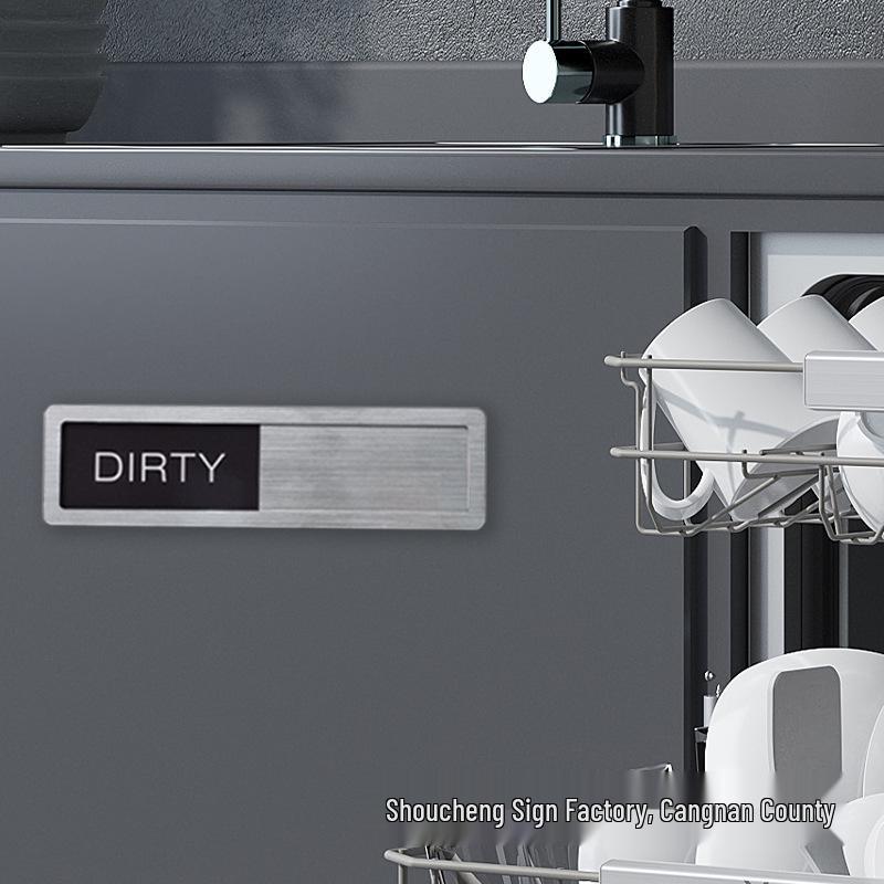Double-Sided Magnetic Dishwasher Sign: Clean/Dirty Reminder