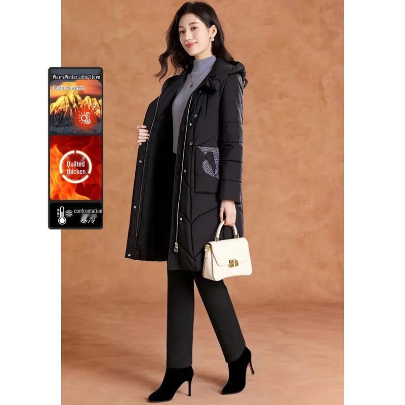 

Kobell Women s Hooded Mid-Length Quilted Winter Puffer Jacket 3XL