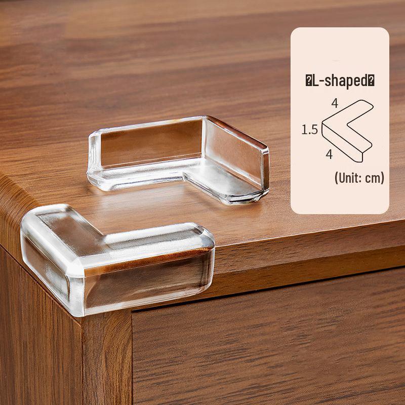 Assorted Transparent Silicone Corner Protectors: Soft Bumpers for Tables, Walls, Corners, Edges, and Windows