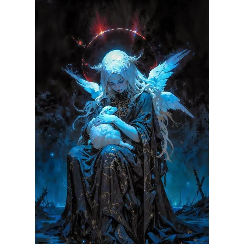 Nordic Religious Art Benevolent Portrait Of The Virgin Mary Archangel Canvas Painting Living Room Modern Aesthetics Home Decor