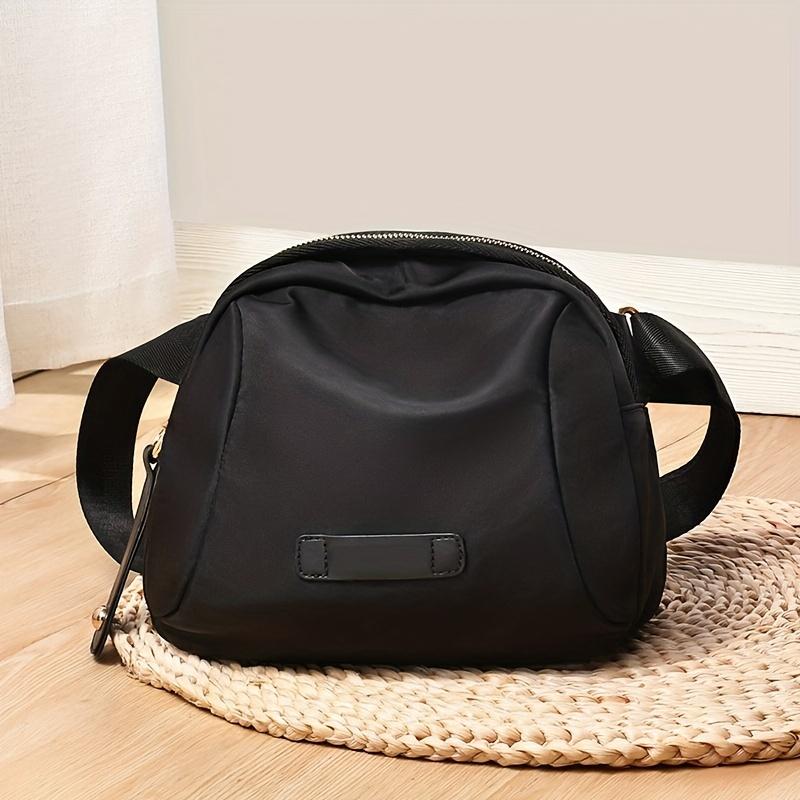 Borsa casual in nylon, piccola borsa a tracolla per donna, borsa con chiusura a cerniera per tutti i giorni