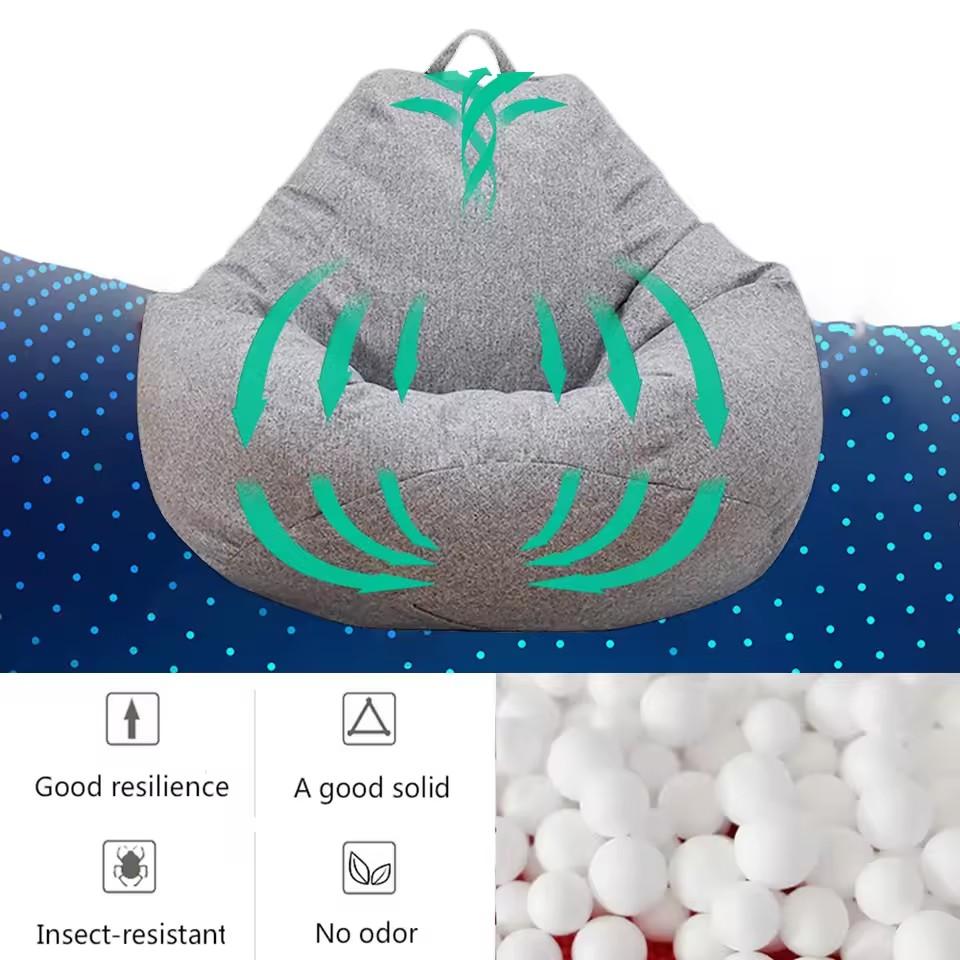 Lazy Sofas Cover Large Bean Bag Cover Without Filler Adults Couch Living Room Bedroom Home Tatami Lounger Comfortable Seat Cover