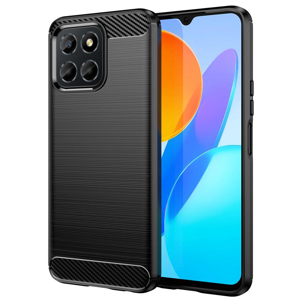 For Honor X6 4G Case Flexible TPU Phone Cover Carbon Fiber Texture Phone Shell