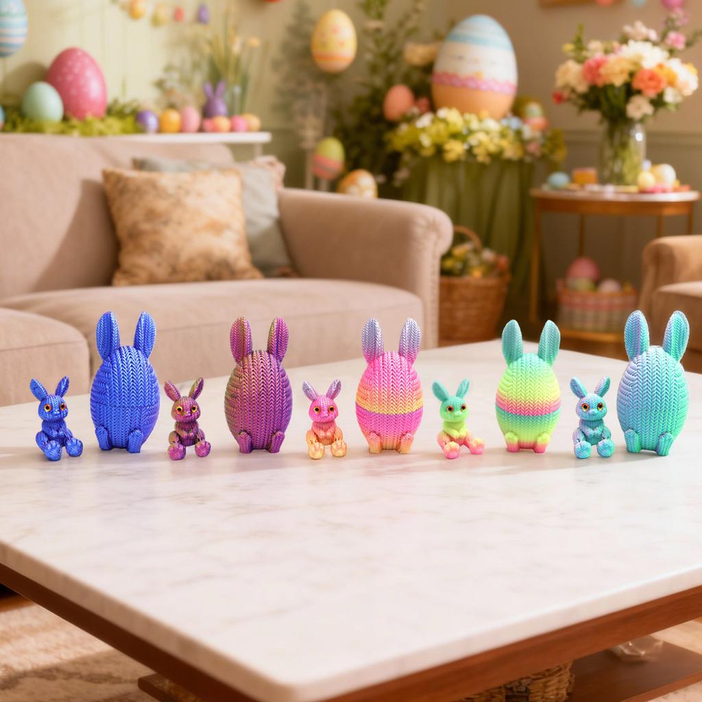 3D Printed Movable Easter Bunny Egg Toy, Creative Gift, Bunny Egg Ornament