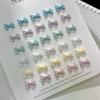 50pcs Charm Pearlescent 3d Nail Art Bow for Nails Decoration Design Kawaii Mani Accessories Bow-knot Diy Craft Supplies