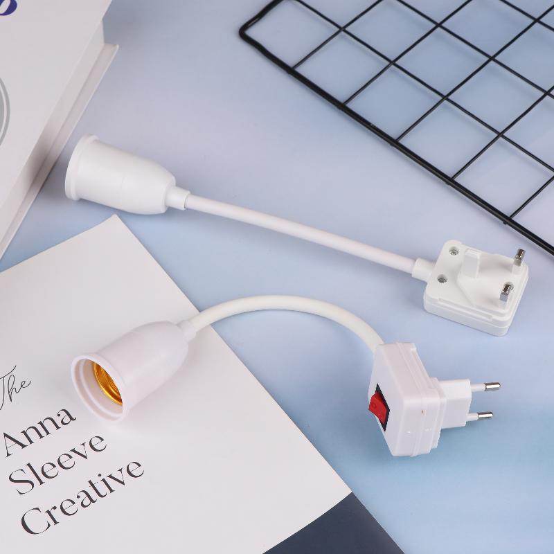 1Pc Us Plug To E27 Lamp Base Conversion Led Light Wall Flexible Lamp Holder Converter With Switch Led Head Bulb Socket