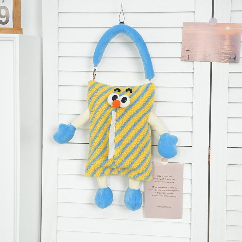 Cartoon Monster Plush Cushion With Soft Sherpa Cover For Lounge And Bed Decor
