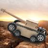 Kit Modelo de Carro Quebra-Cabeça de Madeira Elétrico 2 Vias Tanque de Simulação de Ciência e Tecnologia com Controle Remoto