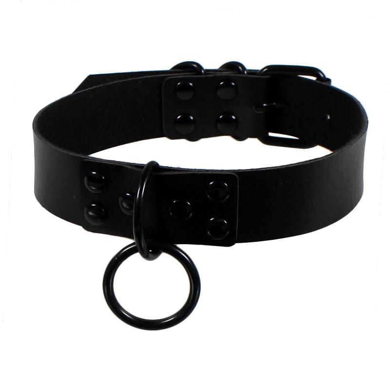 New Black Round Punk Gothic Choker Necklace Handmade Collar belt Necklaces Leather choker bondage party jewelry chunky necklace