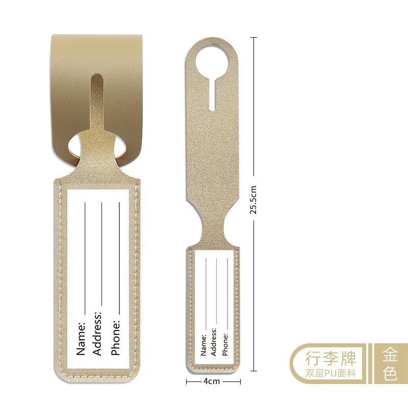 Fashion Cute Luggage Tag PU Anti Loss Travel Luggage Tag Solid Color Luggage Tags Suitcase Tag ID Name Label Travel Accessories