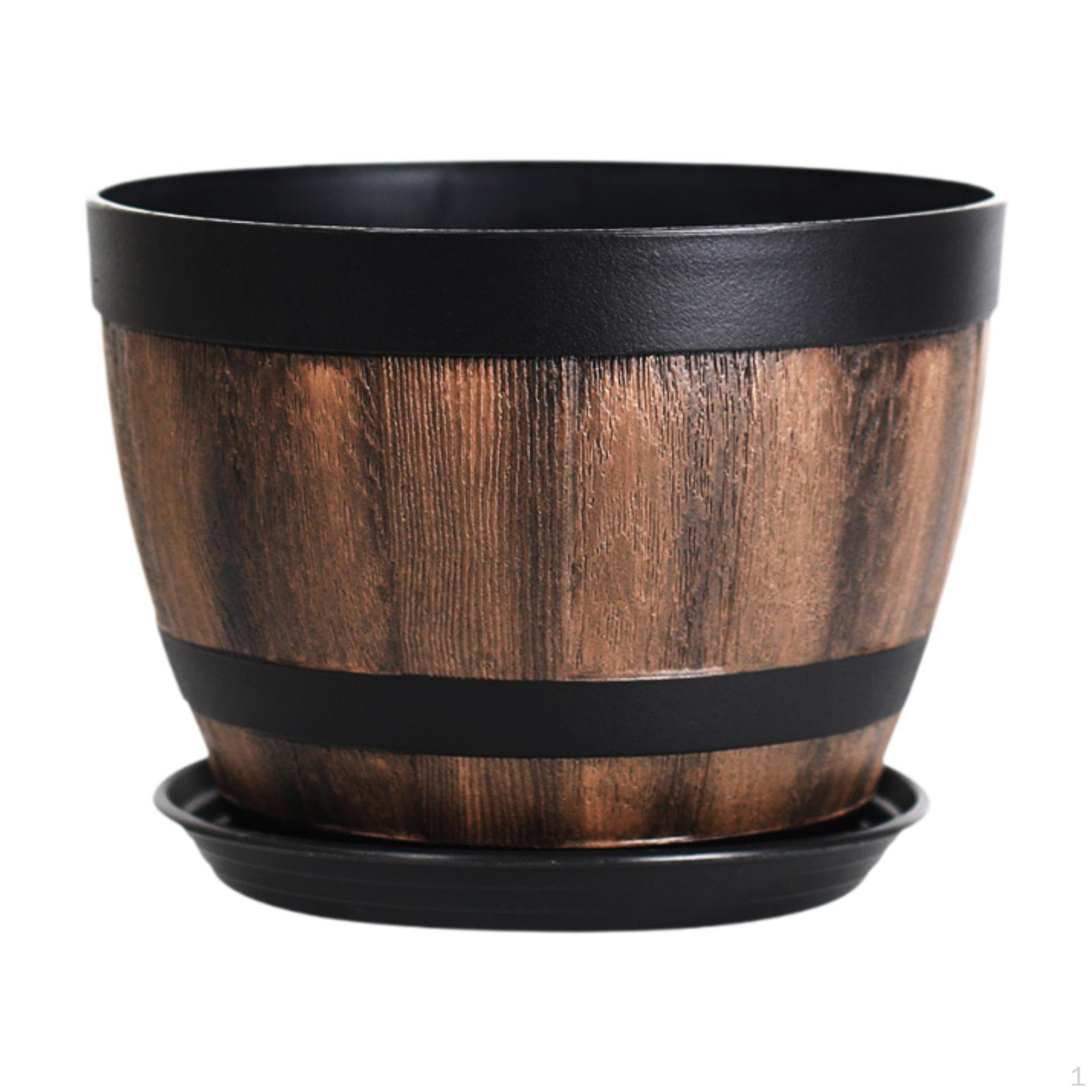 

Горшок для растений бочкообразный кашпо декоративное для помещений и улицы с дренажным отверстием домашний цветок Mouth Dia 50.8cm