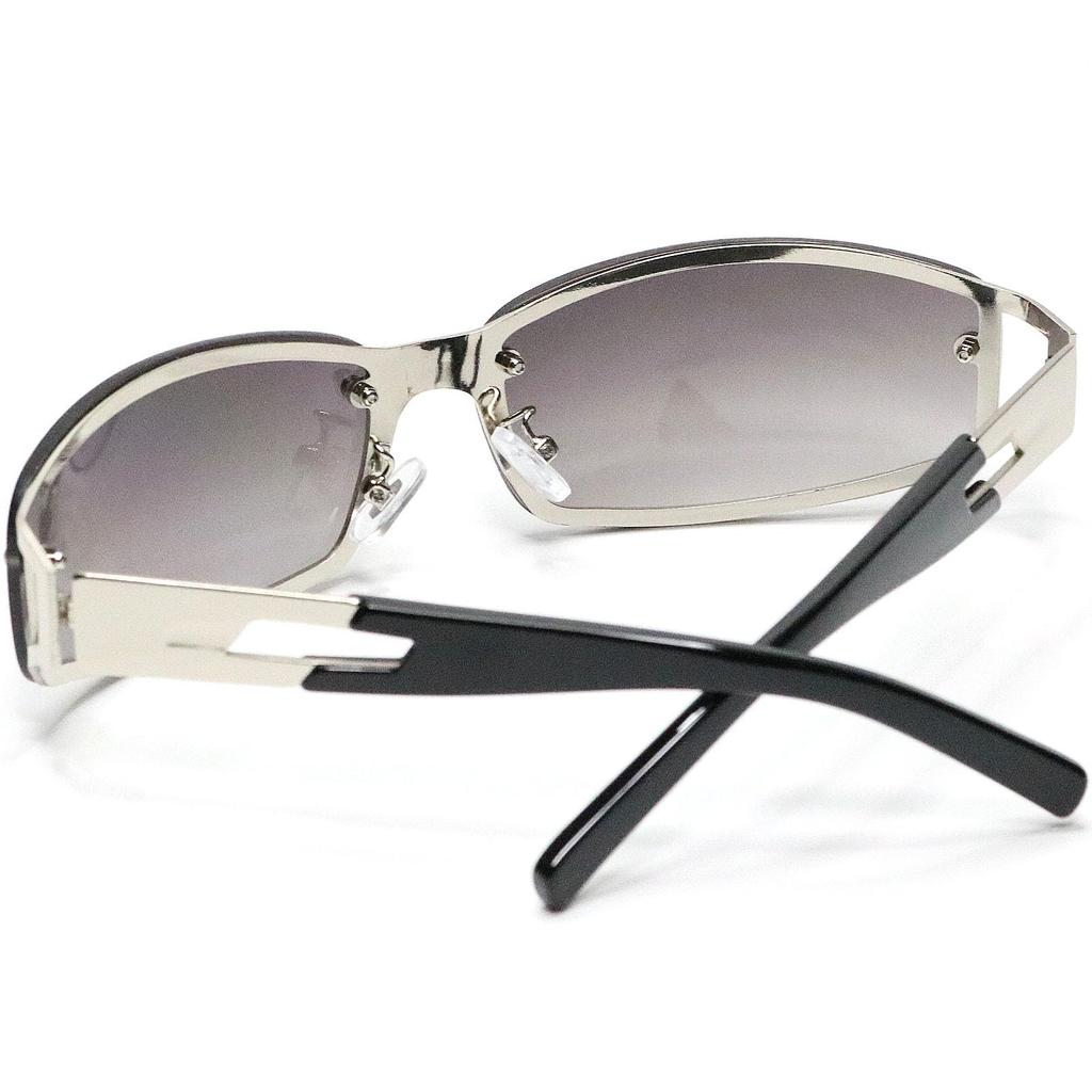 [Berkuto] 2. Silver X Brown Half Sunglasses, Eyeglasses, Fashion Glasses, Fashion Glasses, Men's and Women's, Round, Square, Transparent, Tinted,