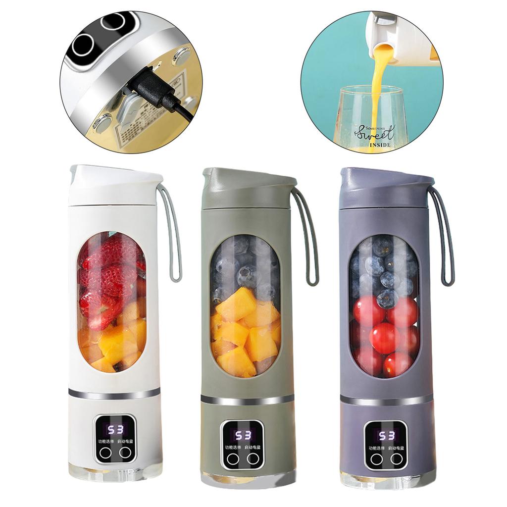 Freshly Juice Maker Digital Display Electric Juicer Cup USB Rechargeable Handy for Workouts Travel and Small Kitchens