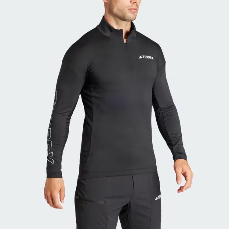 adidas Terrex Xperior Long Sleeve Sweatshirt Letter Print Fitness Top Men Tops Black HZ6252