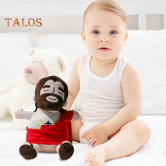 Breathing Jesus Plush Toy Heart of Jesus Stuffed Animal for Kids Soothing Savior Doll for Church Sunday School Easter Gift