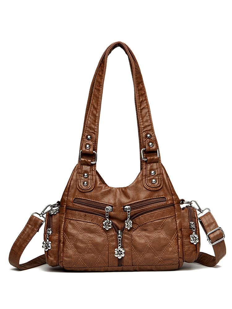 Women's Bag Vintage Tote Bag Large Capacity Multi-Pocket Shoulder Bag