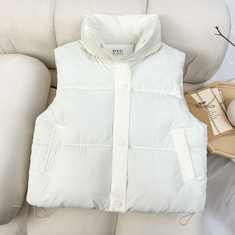 Autumn and Winter New Lambskin Cotton Clothes Vest Women's Stand-up Collar Zipper Cardigan Loose Women's Vest