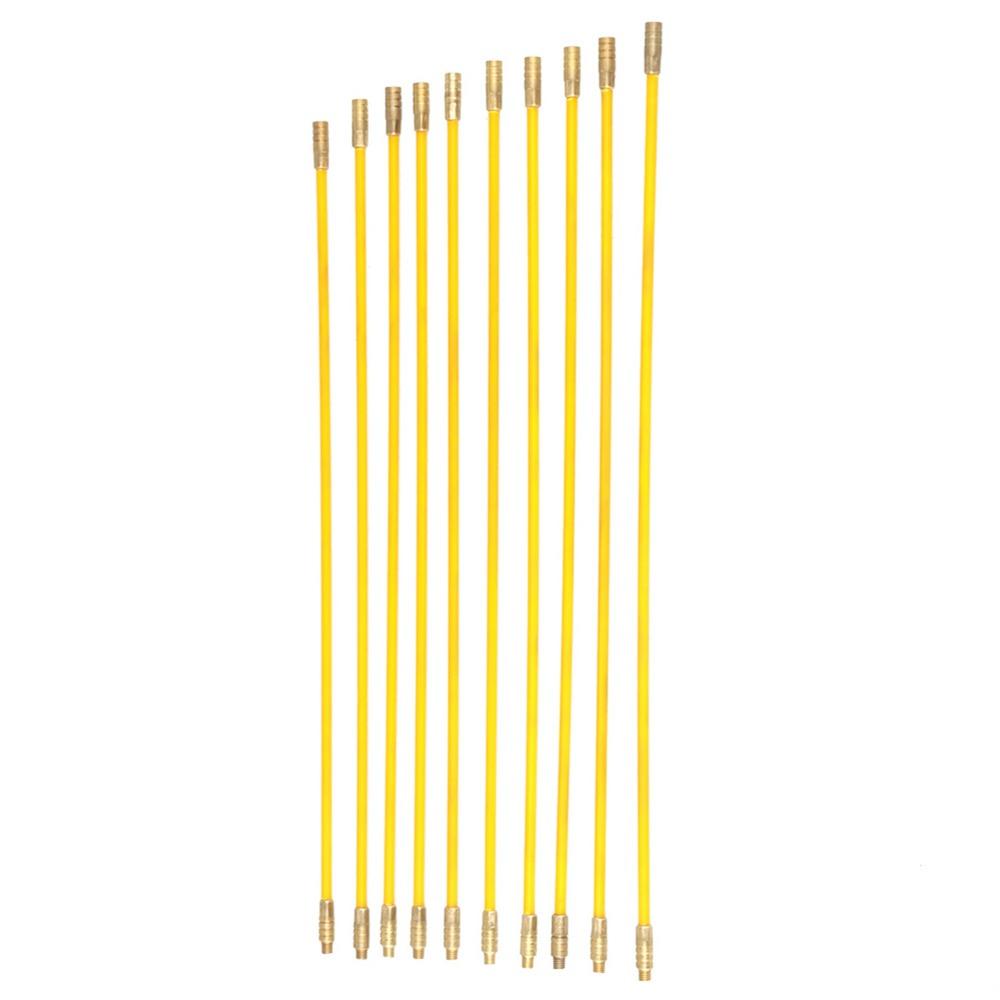 10PCS 4mm Running Wire Fiberglass Fish Tape Professional Tool Pull & Push Kit  Wire Running
