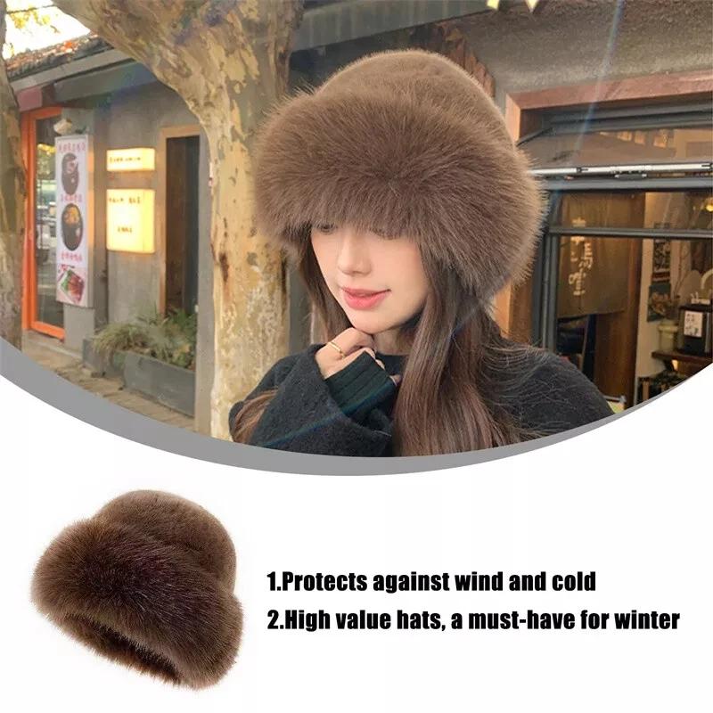 Warm Hat Casual Plush Fluffy Plush Cap Versatile Solid Hat for Holiday Season Thick, Fluffy & Warm with Ear Protection Hat